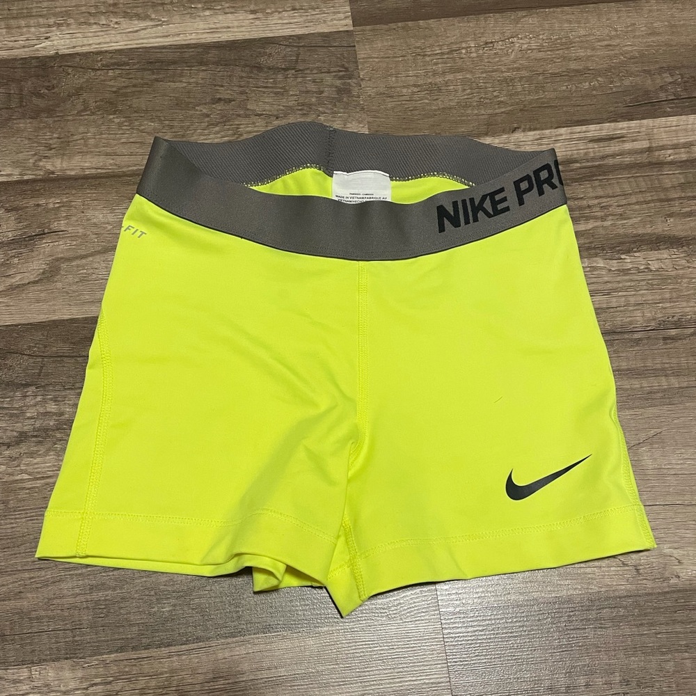 Neon nike pro shorts